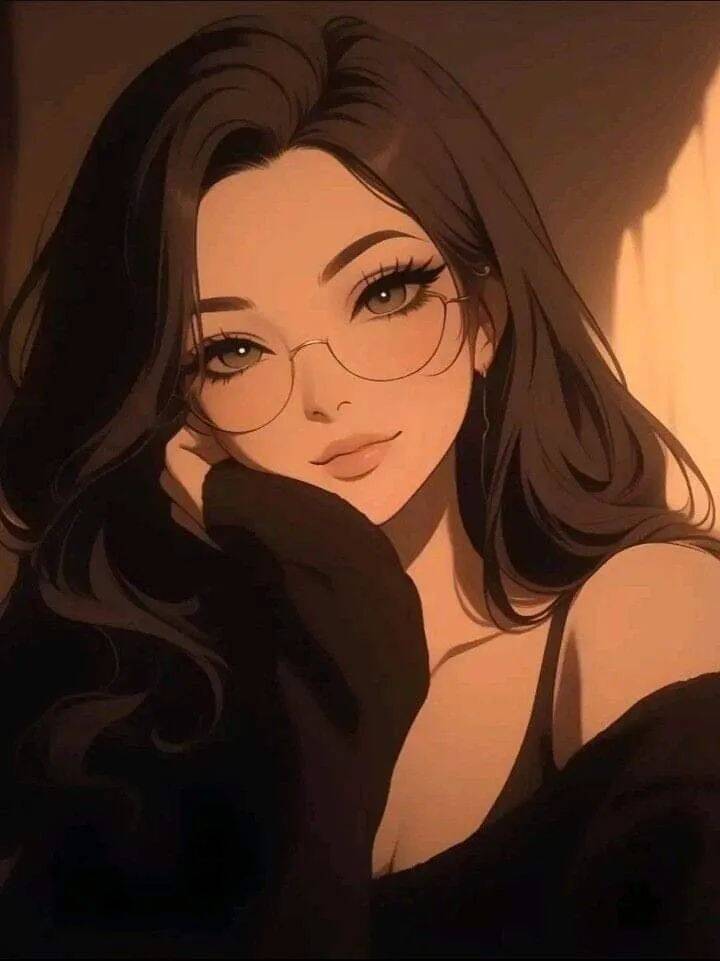 Girl​ pfp Profile Picture with Glasses and Long Hair