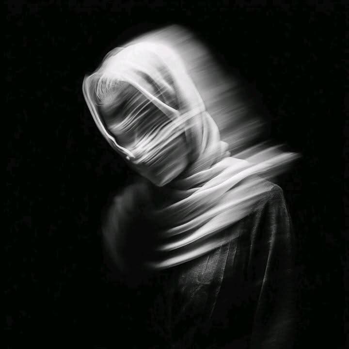 Black pfp Profile Picture of Woman with Flowing Veil