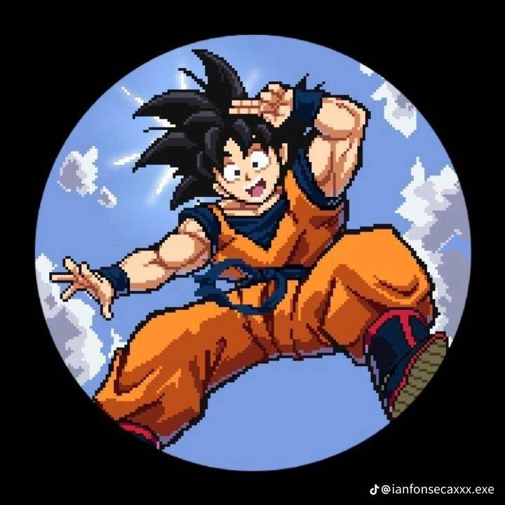 Goku pfp Profile Picture Pixel Art Goku Jumping