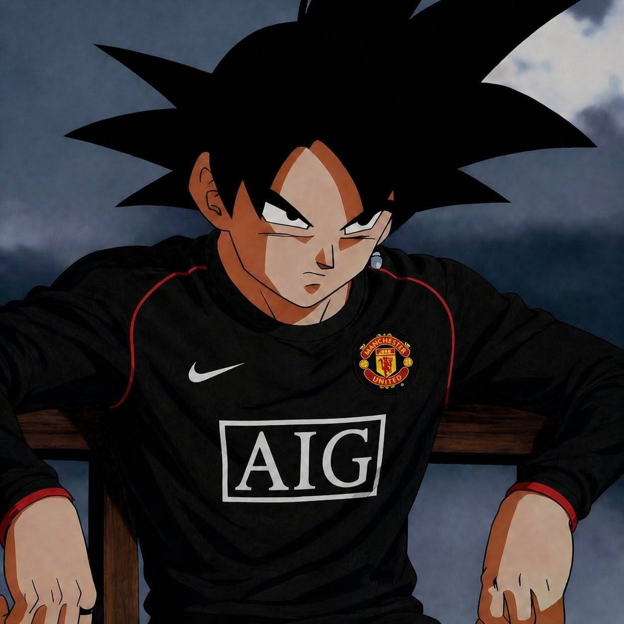 Goku pfp Profile Picture in Manchester United Jersey