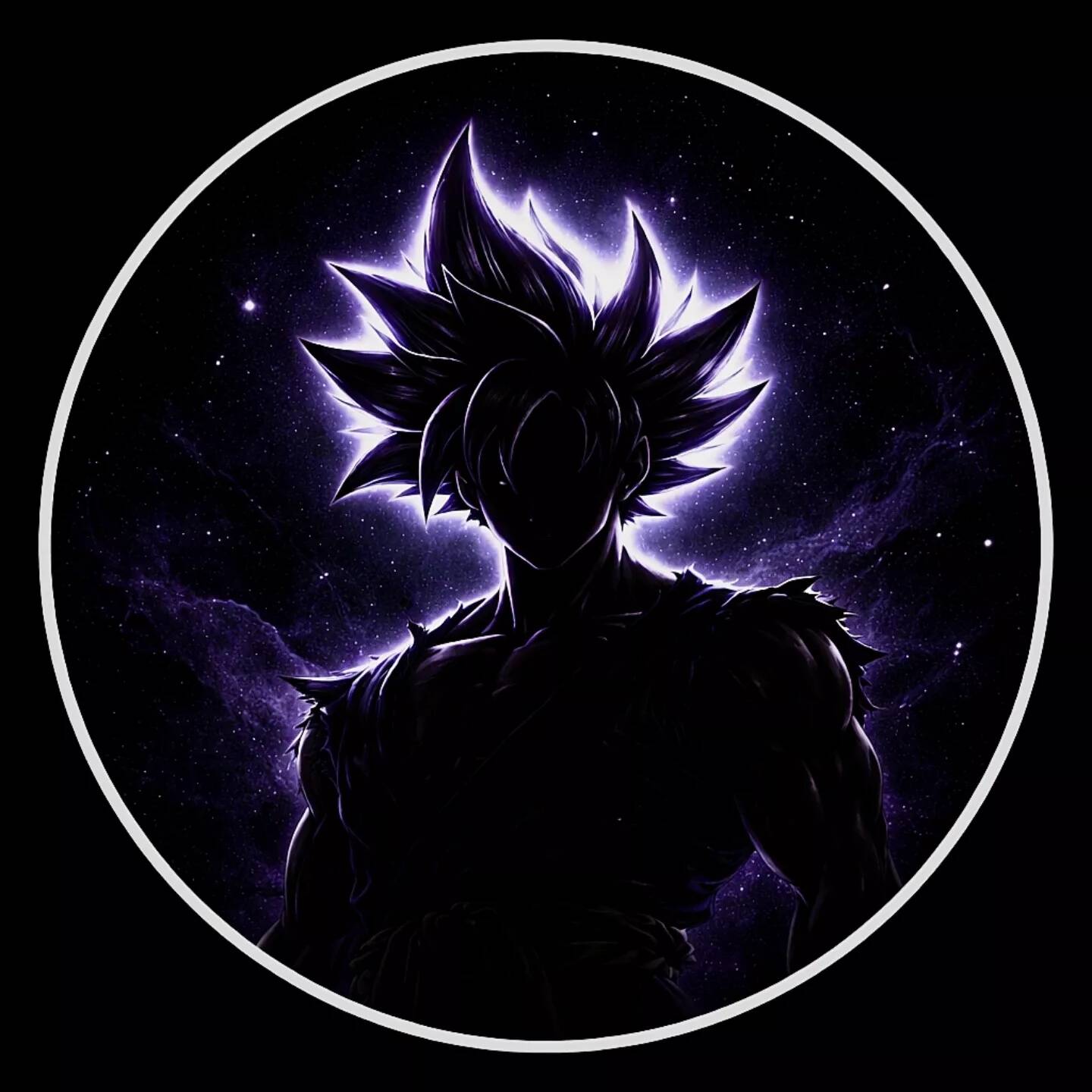Cool Goku pfp Profile Picture Silhouette with Cosmic Background