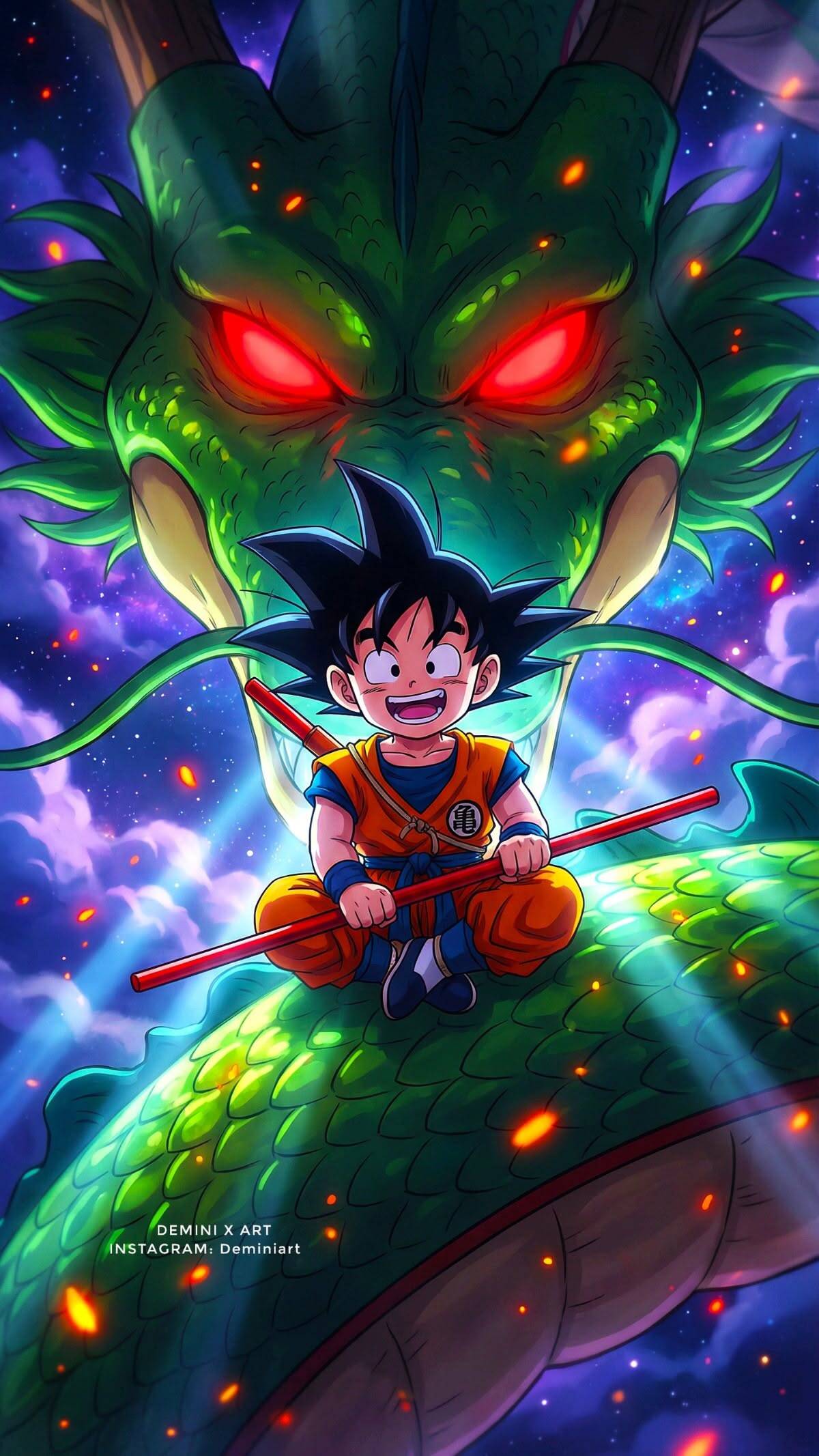 Goku with Shenron pfp Profile Picture