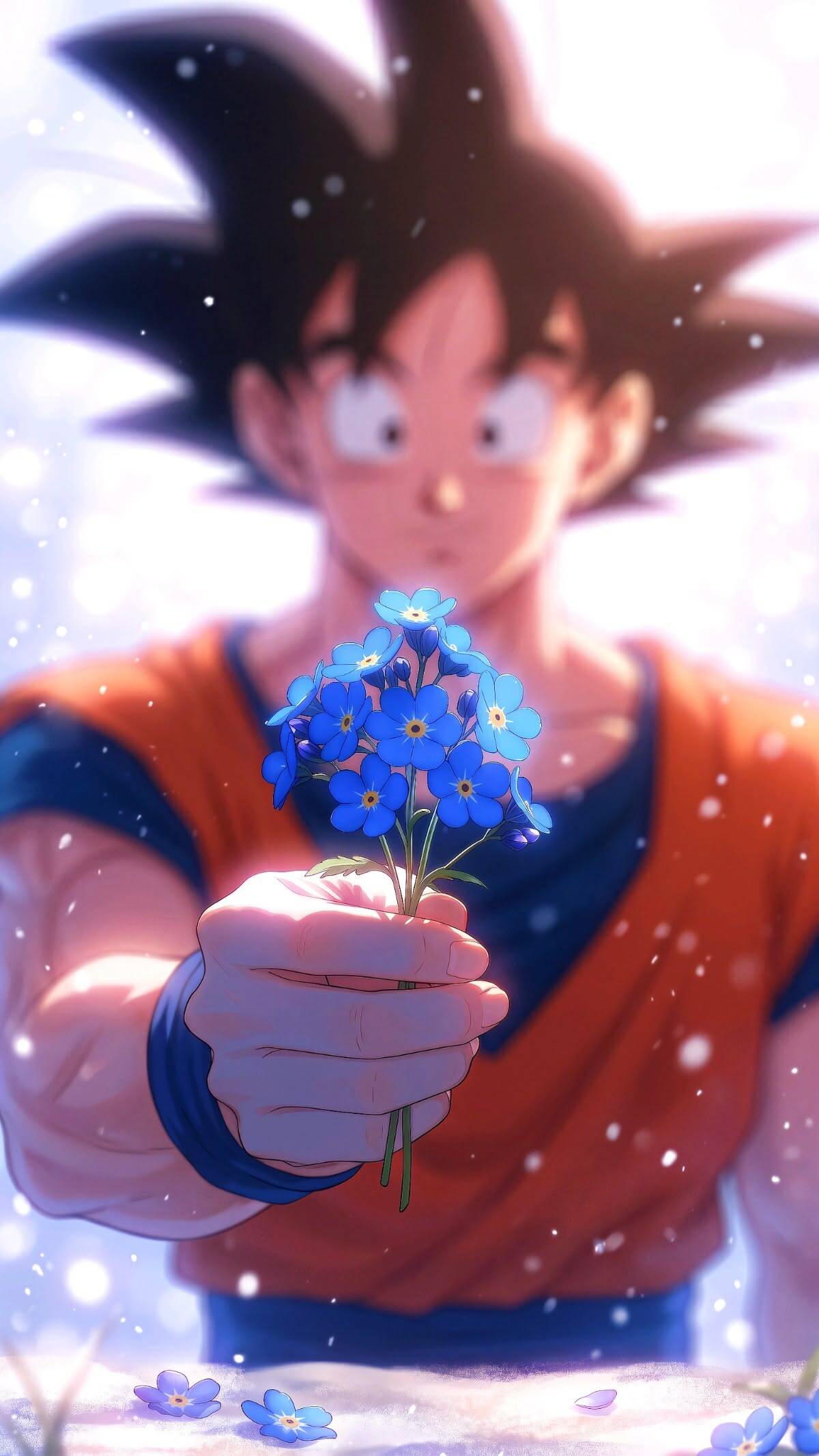 Goku Holding Flowers pfp Profile Picture