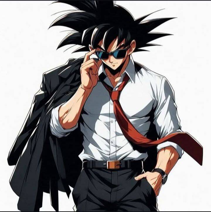 Cool Goku pfp Profile Picture in Sunglasses and Suit