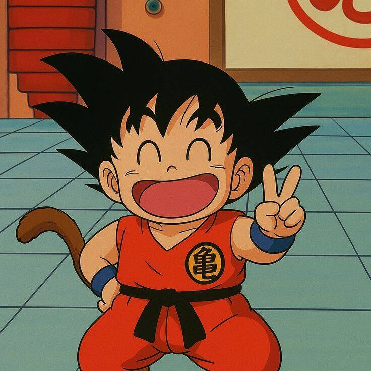Baby Goku pfp Profile Picture: Cute and Playful Goku Smiling