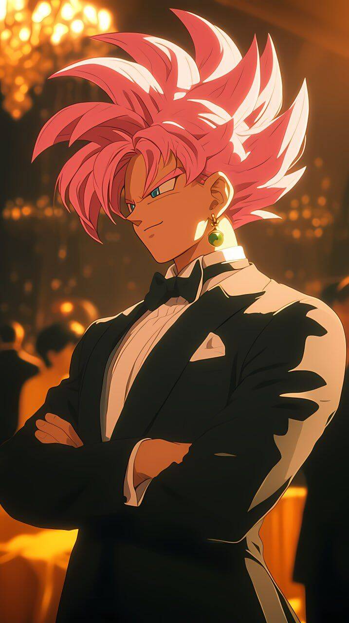Goku pfp Profile Picture Stylish Rose Hair Goku in Tuxedo