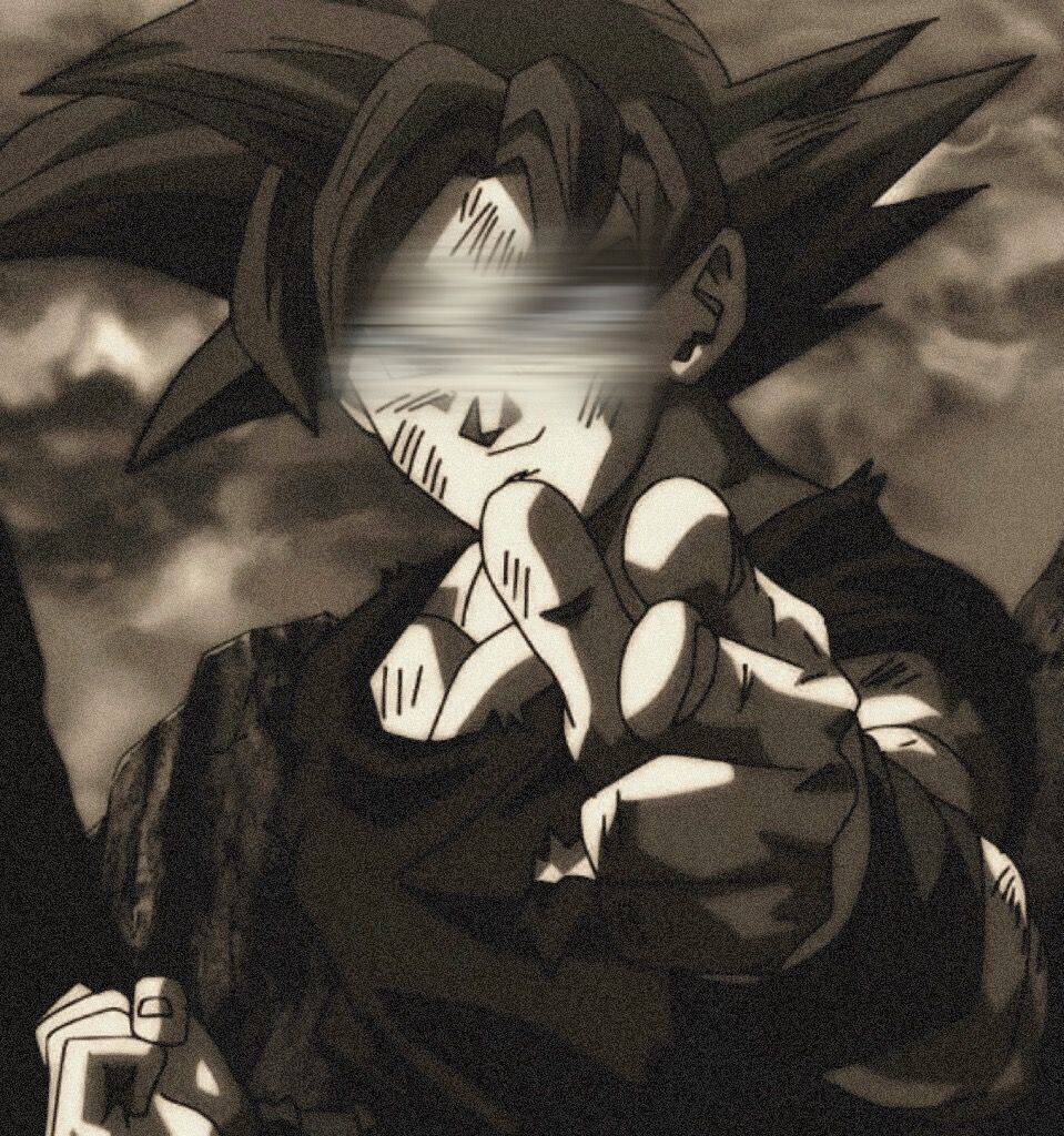 Aesthetic Goku pfp Profile Picture Black and White