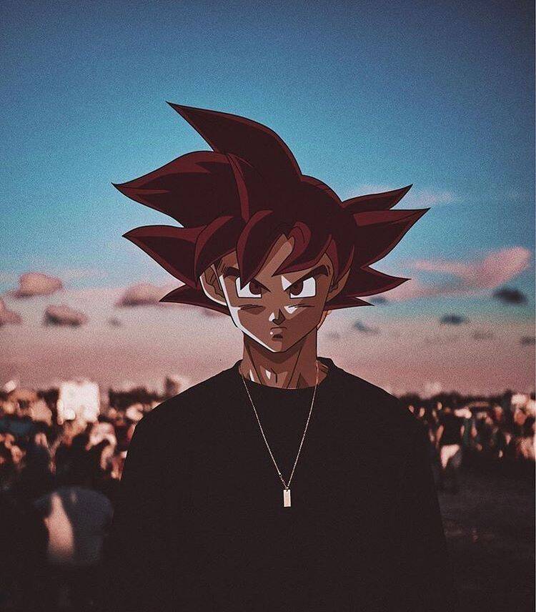 Goku pfp Profile Picture Stylish Goku with Red Hair