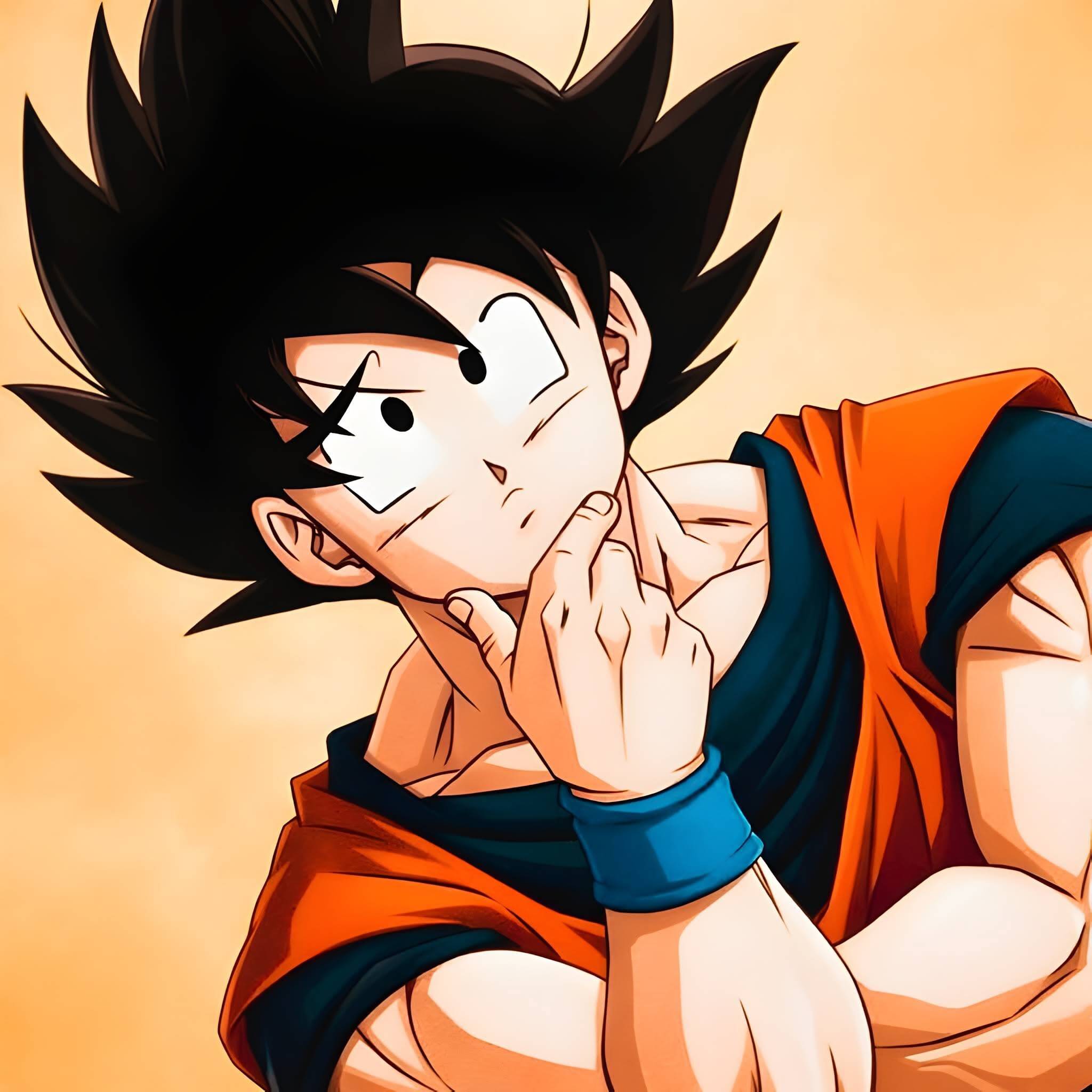 Goku pfp Profile Picture Cute Goku with Thoughtful Expression pfp Profile Picture