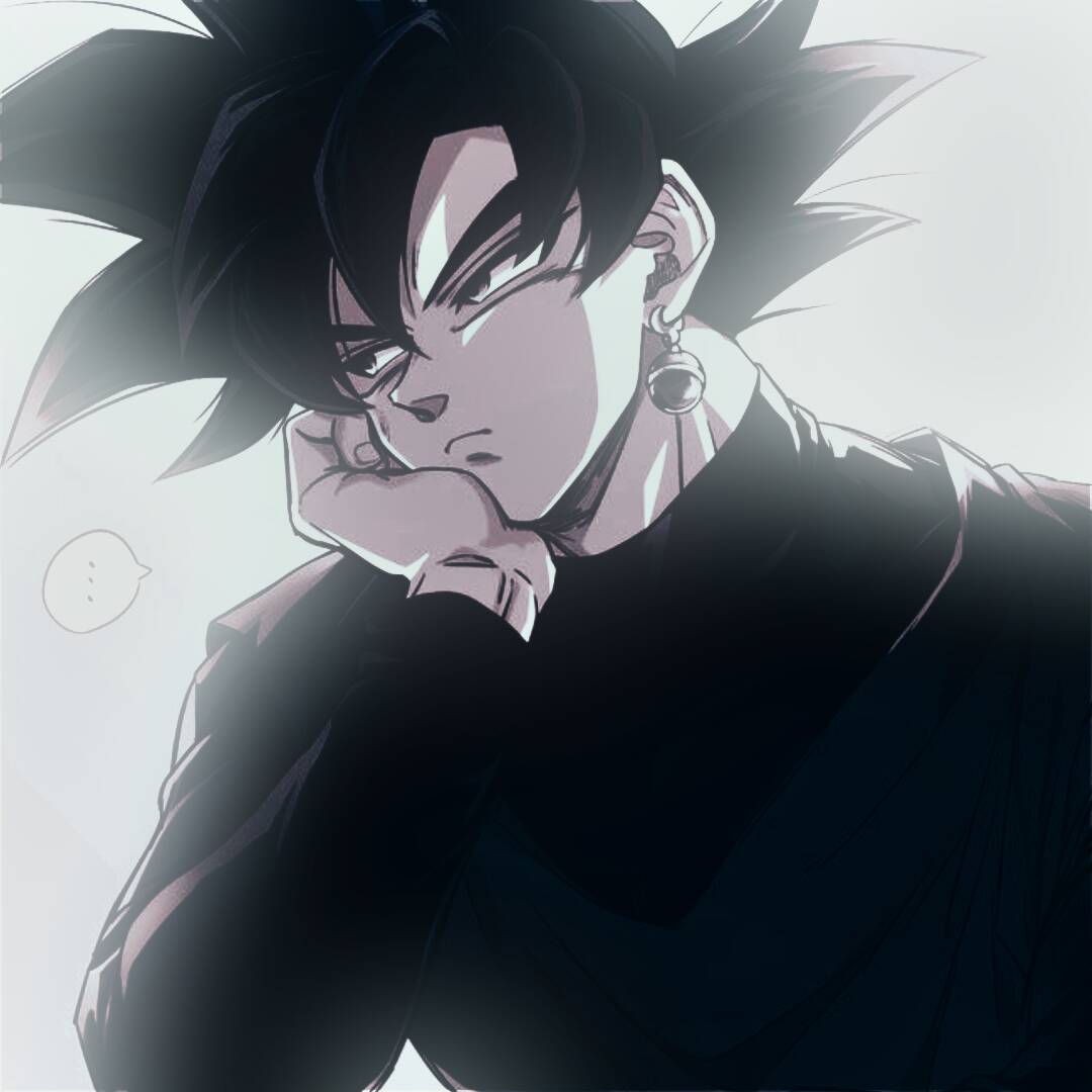Goku pfp Profile Picture Cool Black and White Goku Thinking