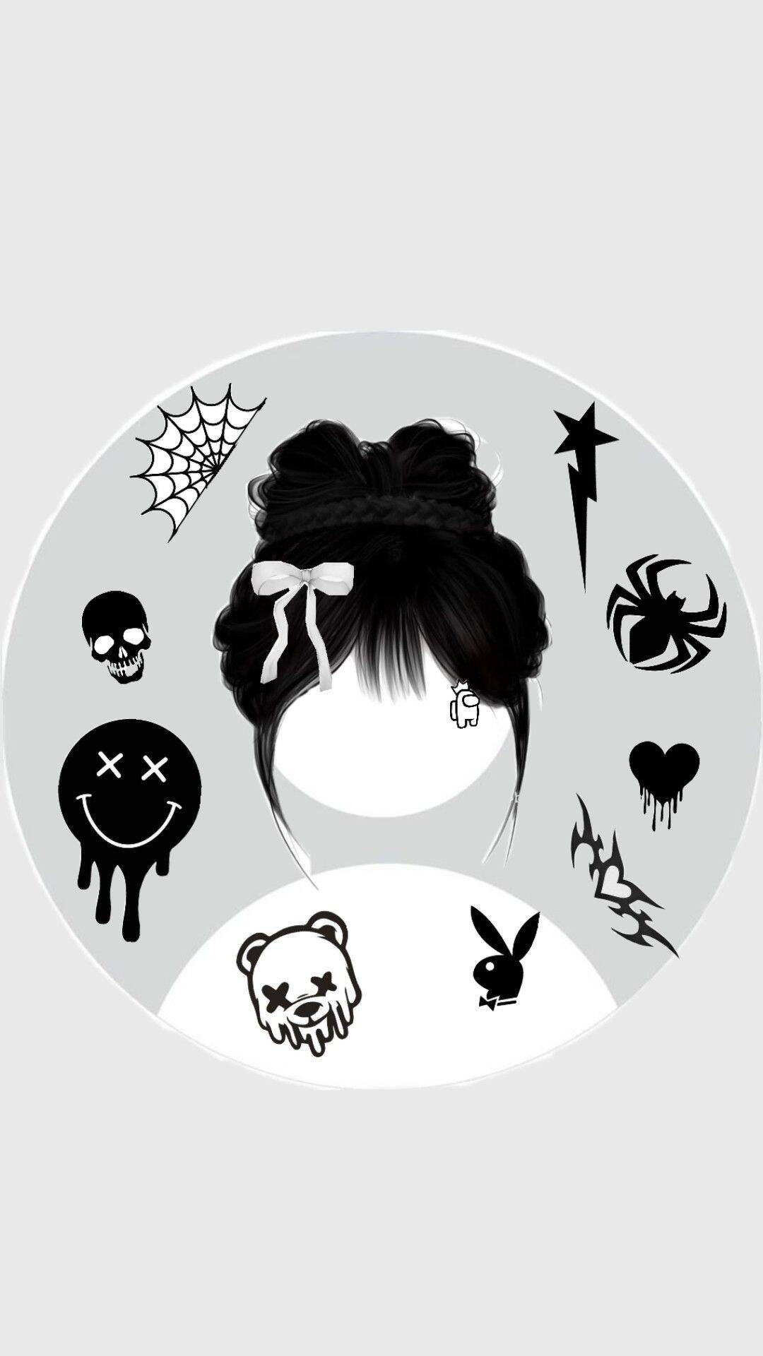 Default pfp Profile Picture Aesthetic Dark Style with Stickers