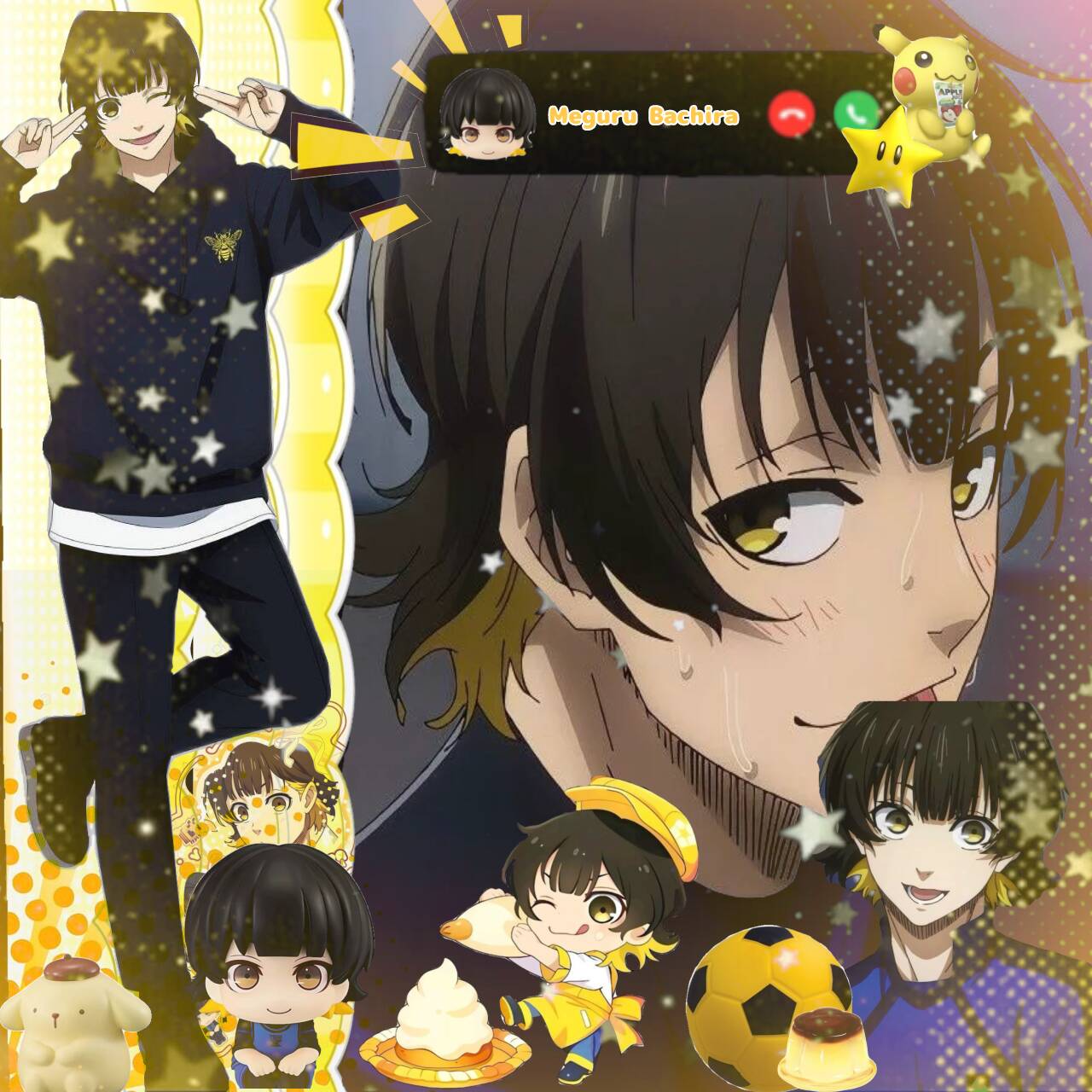 Bachira PFP Profile Picture Cute Anime Style with Soccer Elements