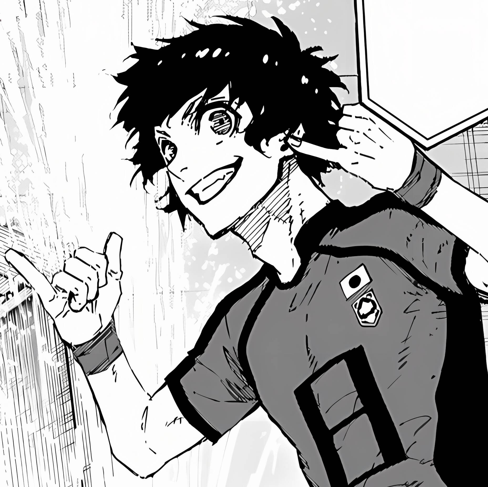 Bachira PFP Profile Picture Manga Style with Excited Expression