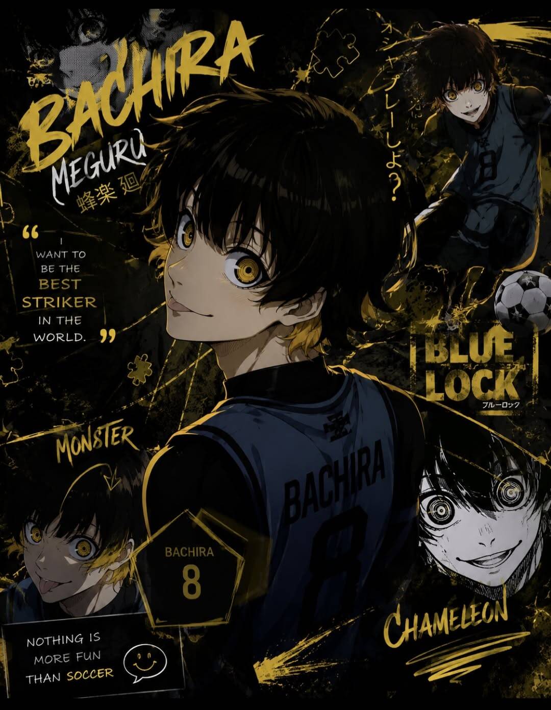 Bachira PFP Profile Picture Blue Lock with Monster Eyes