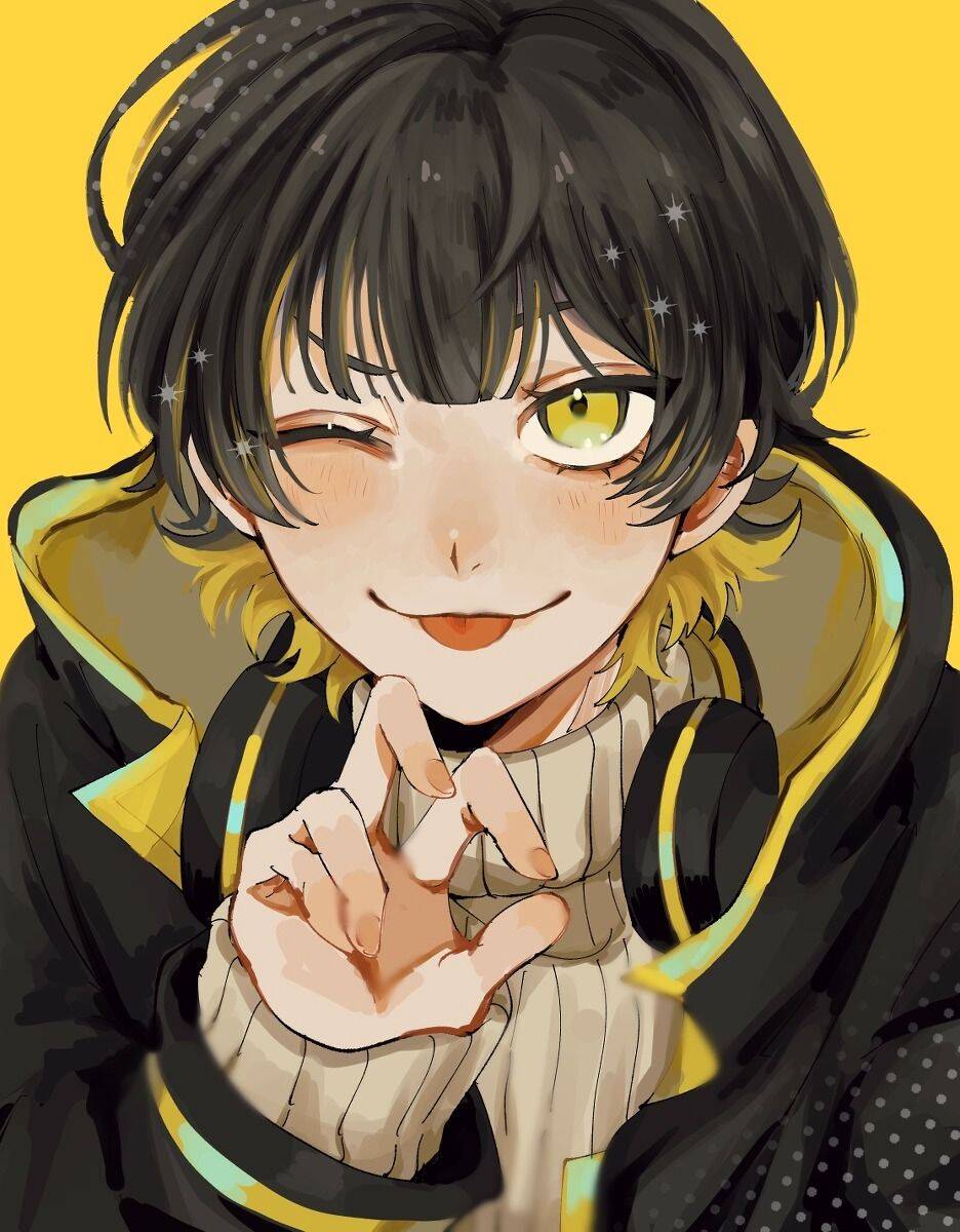 Bachira PFP Profile Picture Winking with Yellow Background