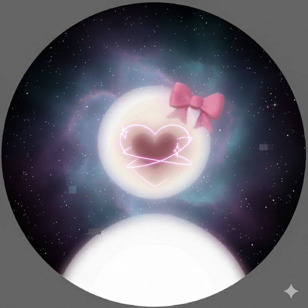 Cute Default pfp Profile Picture with Heart and Bow