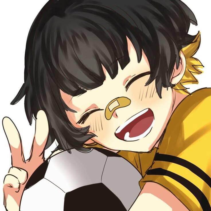 Bachira PFP Profile Picture with Soccer Ball and Peace Sign
