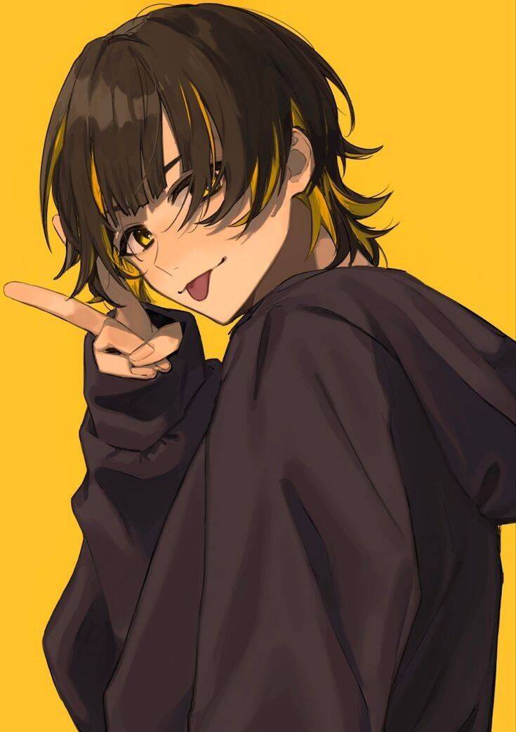 Bachira PFP Profile Picture Playful Pose with Yellow Background