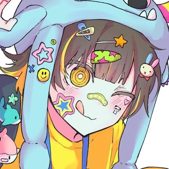 Bachira PFP Profile Picture Cute Expression with Colorful Stickers