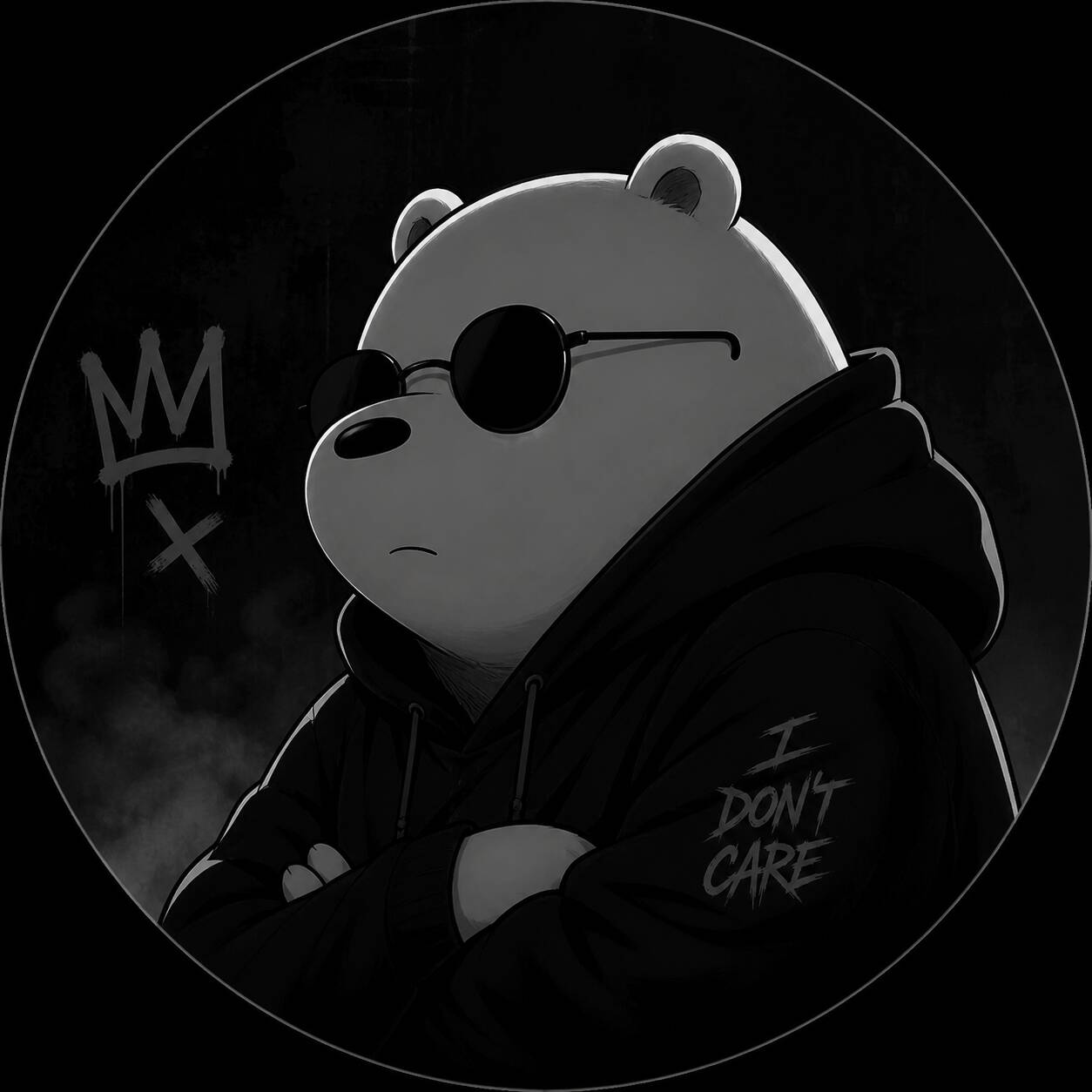 Cool pfp Profile Picture Bear with Sunglasses and Hoodie