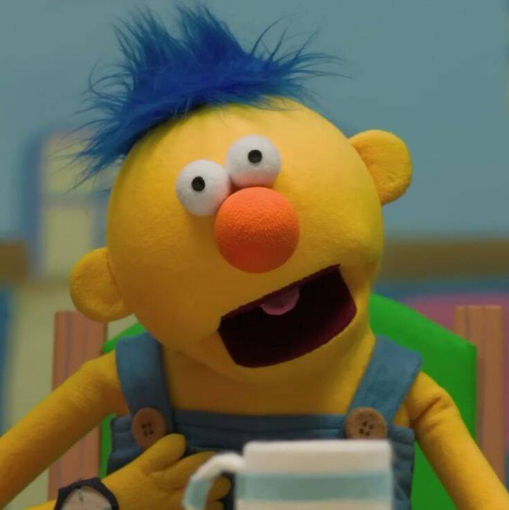 Cute Cartoon Duck pfp Profile Picture with Blue Hair