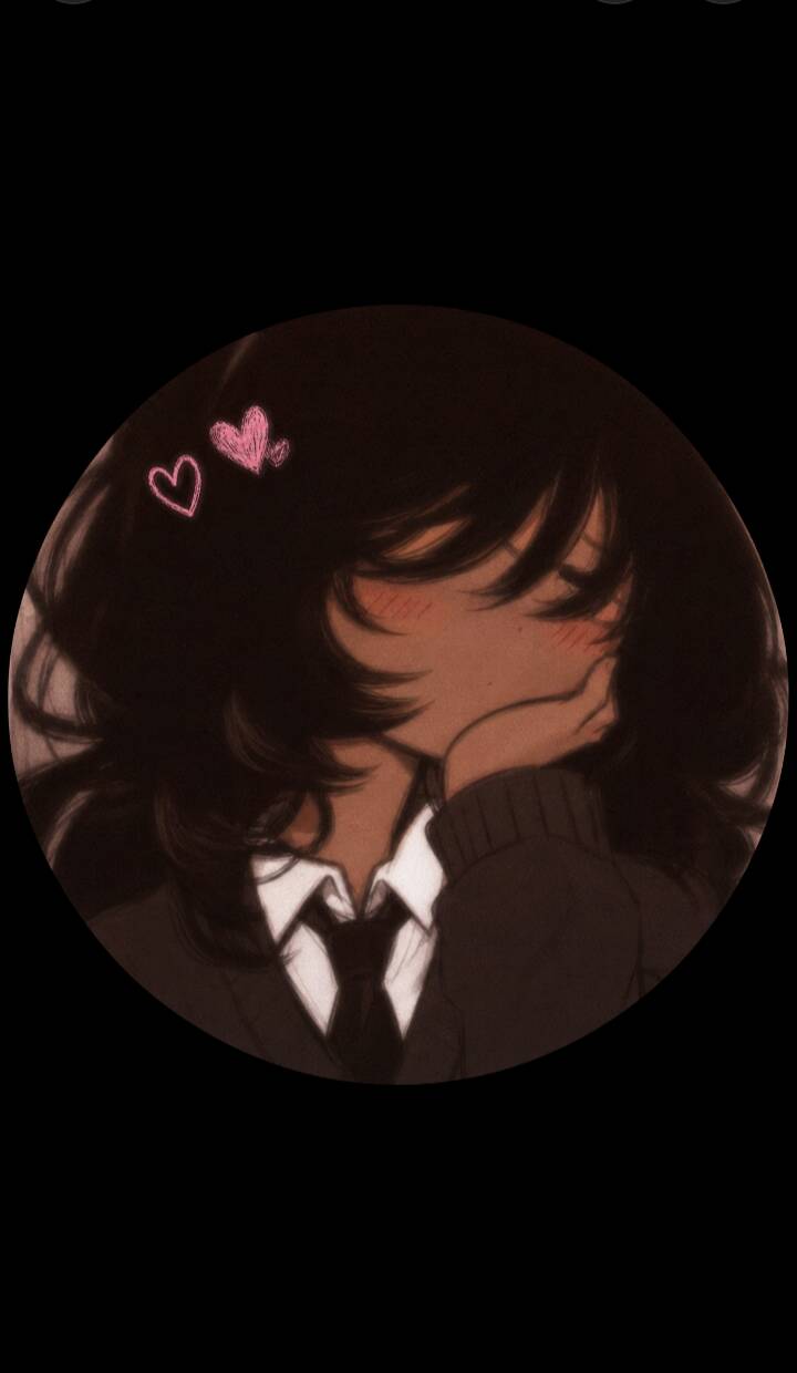Cool pfp Profile Picture of a Blushing Girl with Dark Hair