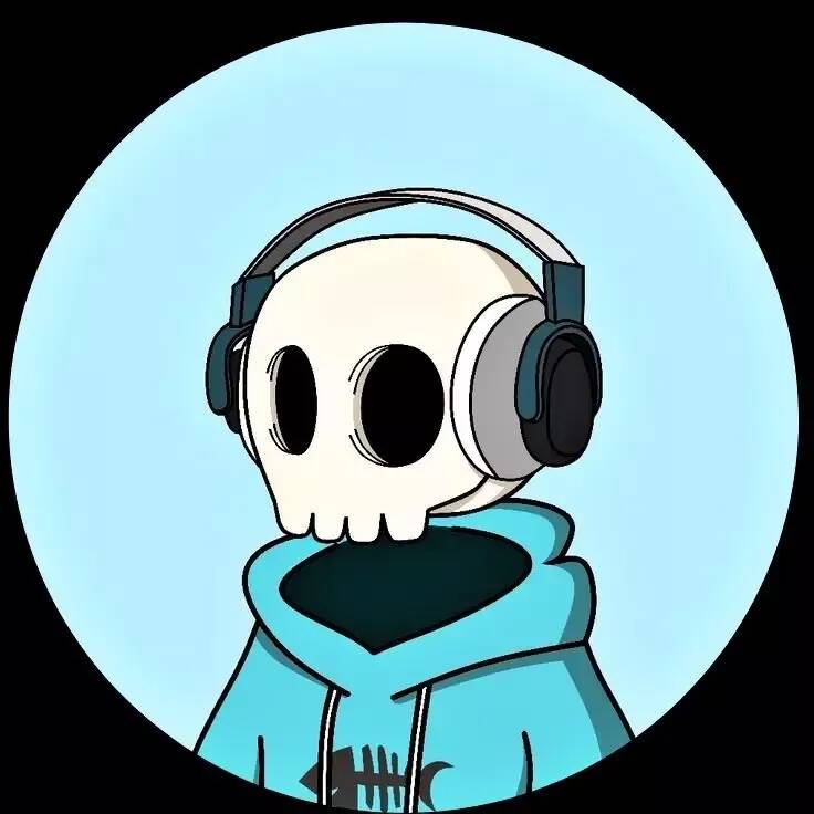 Cool pfp Profile Picture Skeleton with Headphones