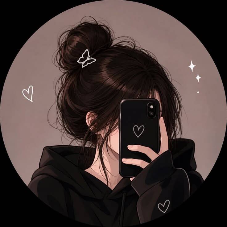 Cool pfp Profile Picture Girl with Black Hoodie and Phone