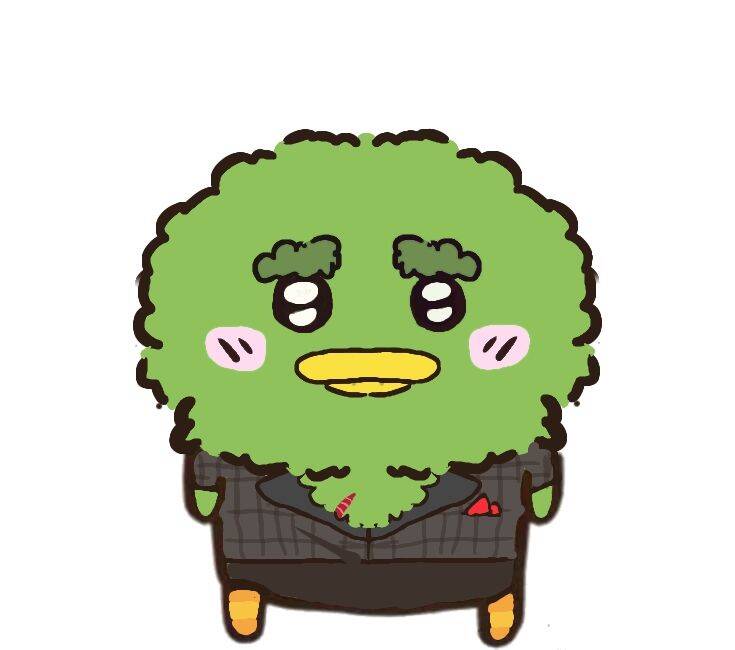 Cute Cartoon Duck pfp Profile Picture with Fluffy Green Hair
