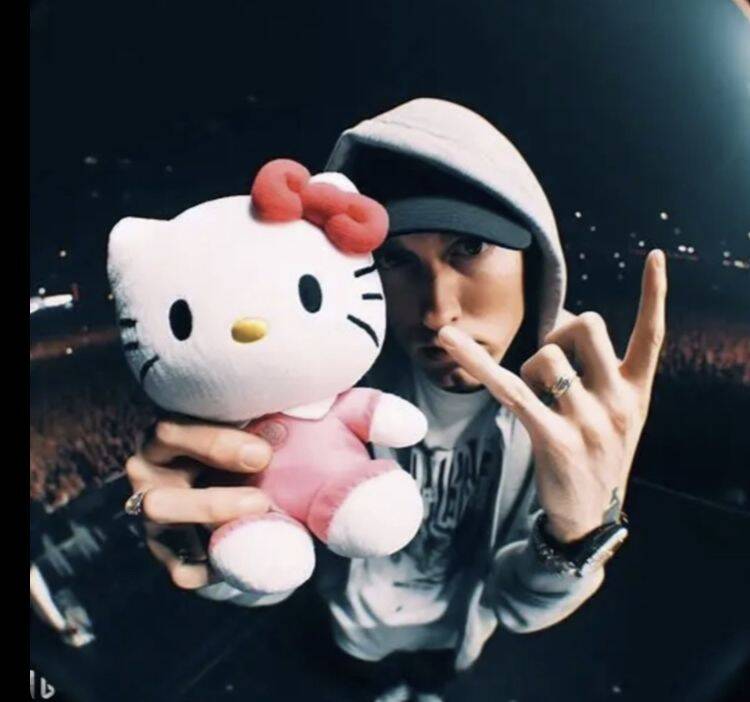 Cool pfp Profile Picture with Hello Kitty Plush Toy