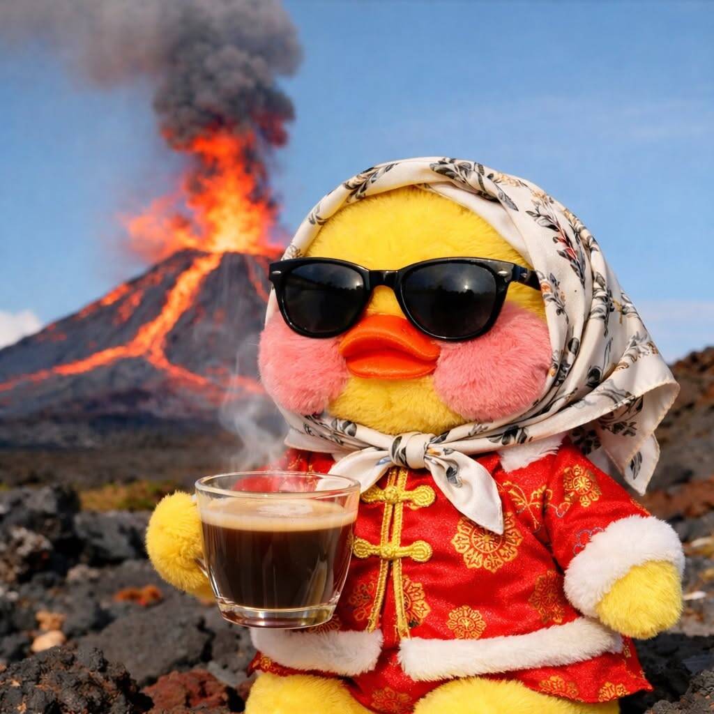 Cool Duck pfp Profile Picture with Sunglasses and Coffee