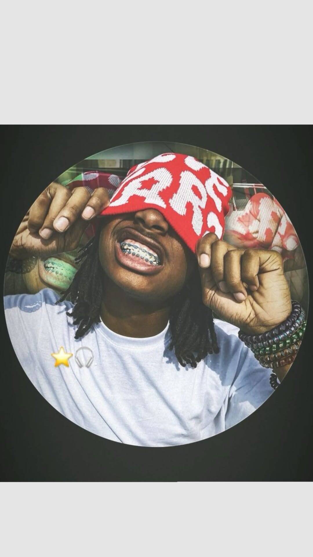 Cool pfp Profile Picture with Red Bucket Hat and Grillz