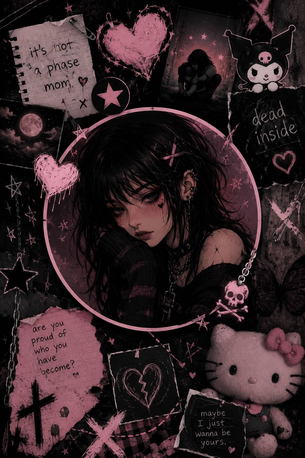 Cool pfp Profile Picture Aesthetic Dark Emo Girl
