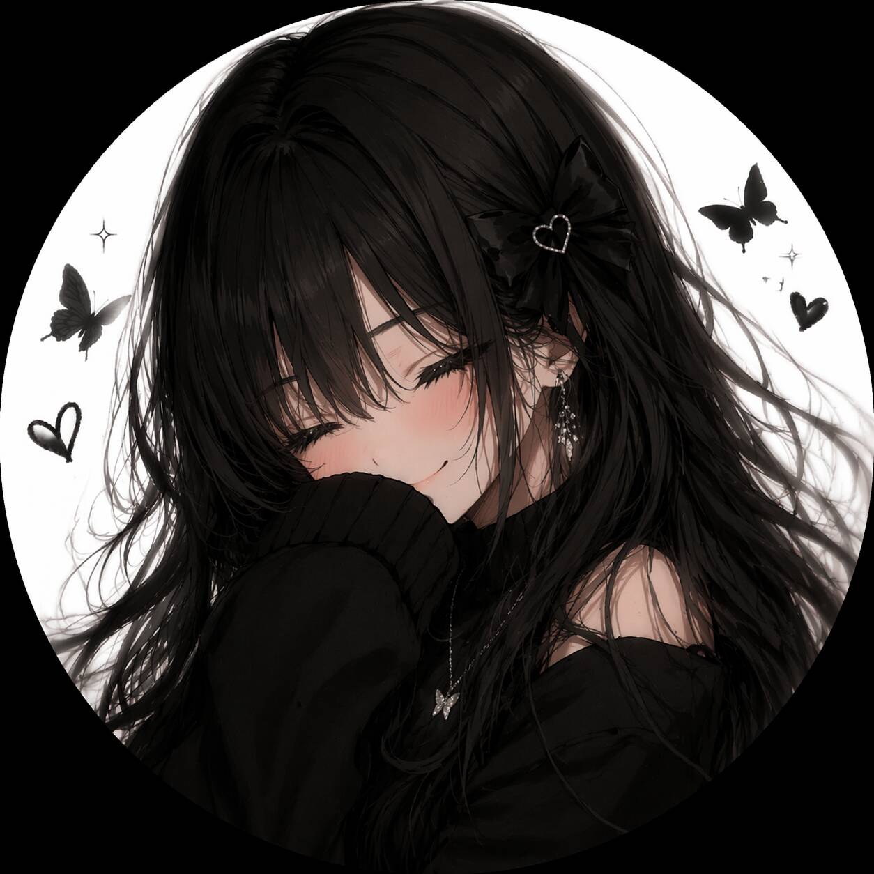 Cool pfp Profile Picture Aesthetic Girl with Butterflies