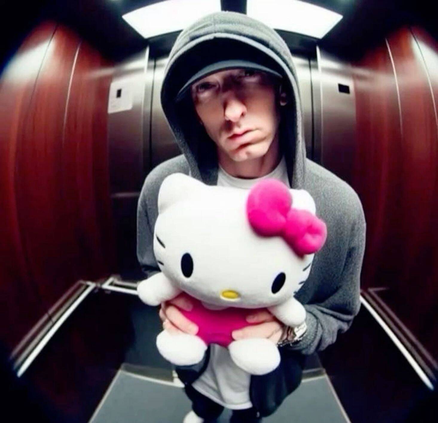 Cool pfp Profile Picture of a Person with Hello Kitty Plush Toy