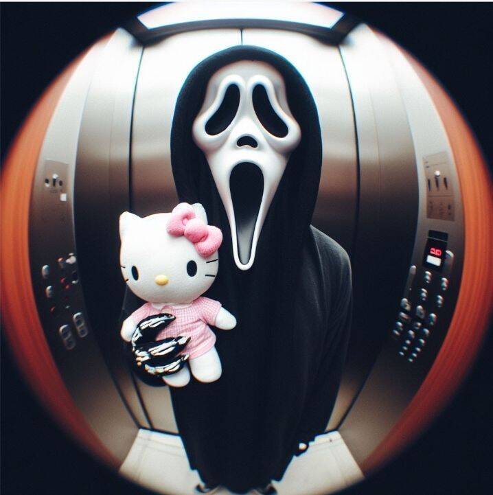 Cool pfp Profile Picture Ghost Face with Hello Kitty