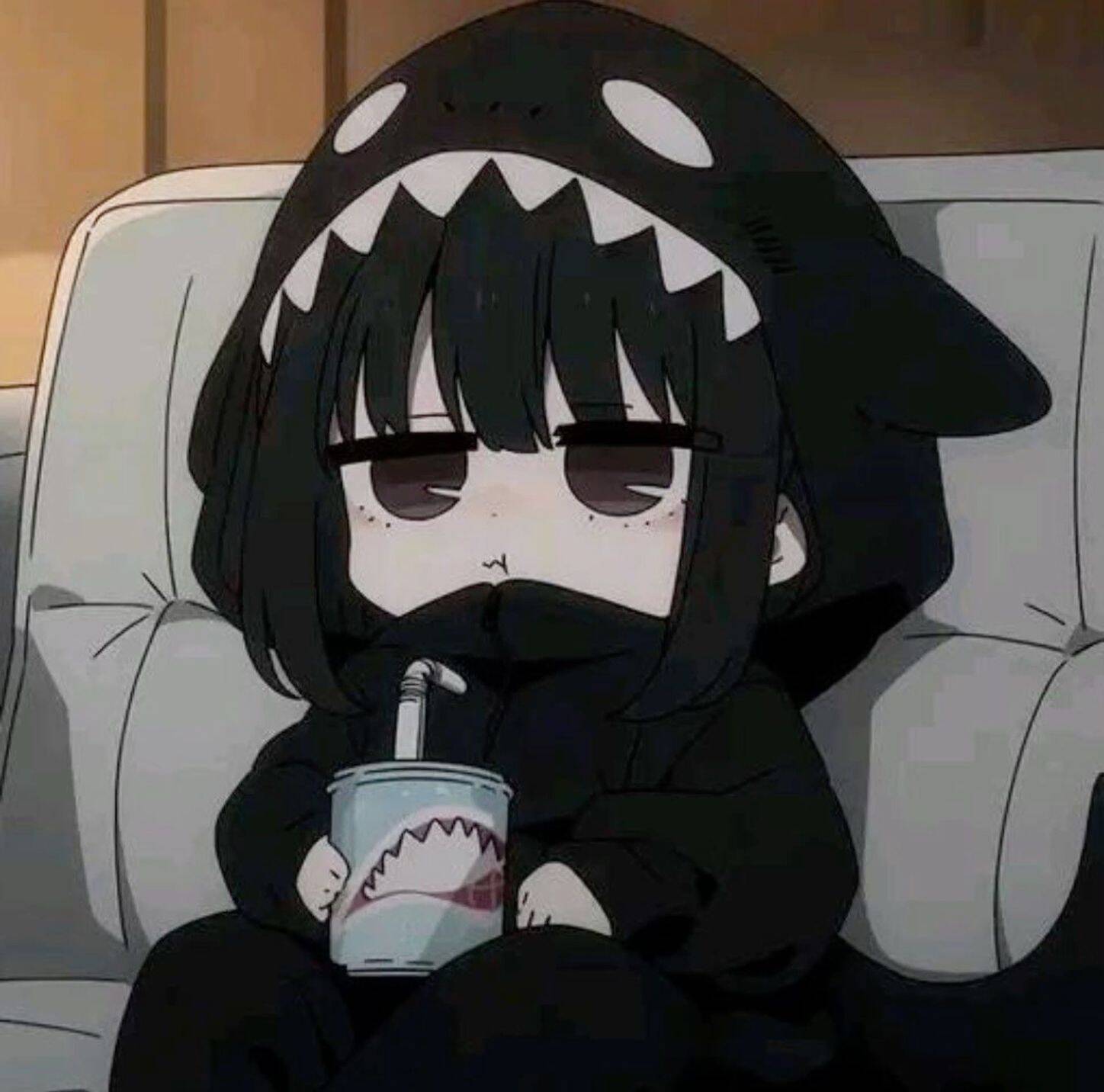 Cool pfp Profile Picture of a Girl in Shark Hoodie