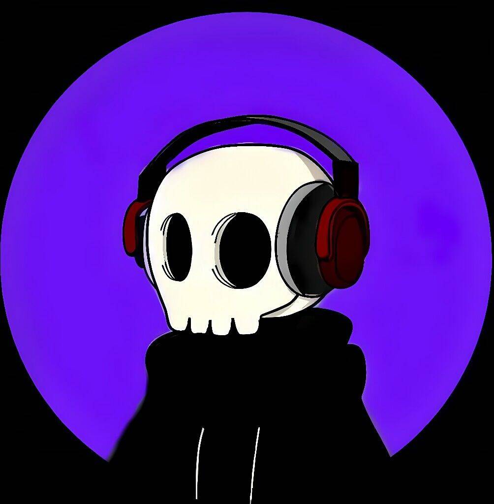 Cool pfp Profile Picture Skeleton with Headphones