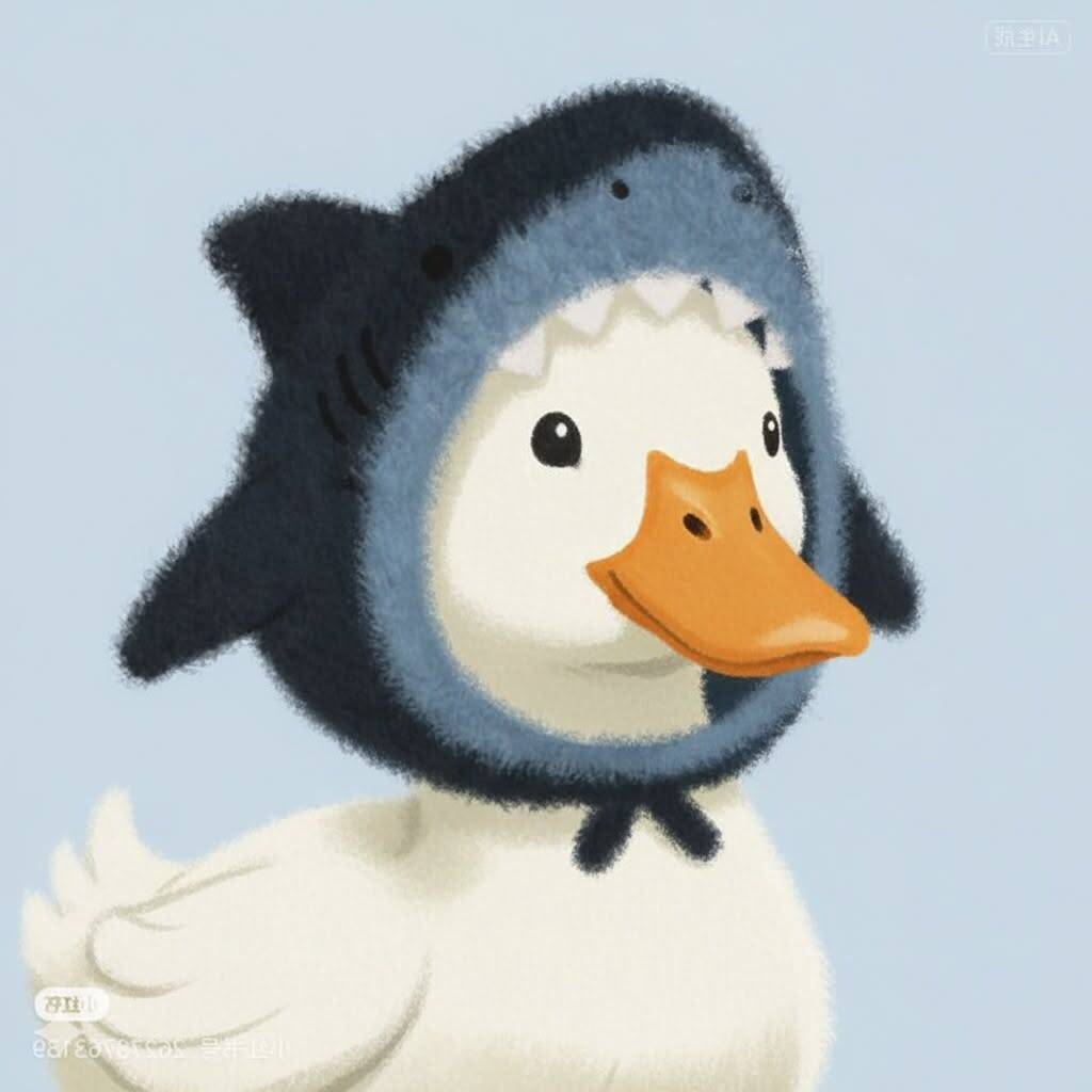 Duck pfp Profile Picture Cute Duck in Shark Costume