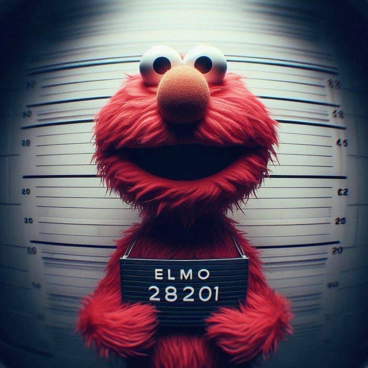 Cool pfp Profile Picture Elmo in Mugshot Style