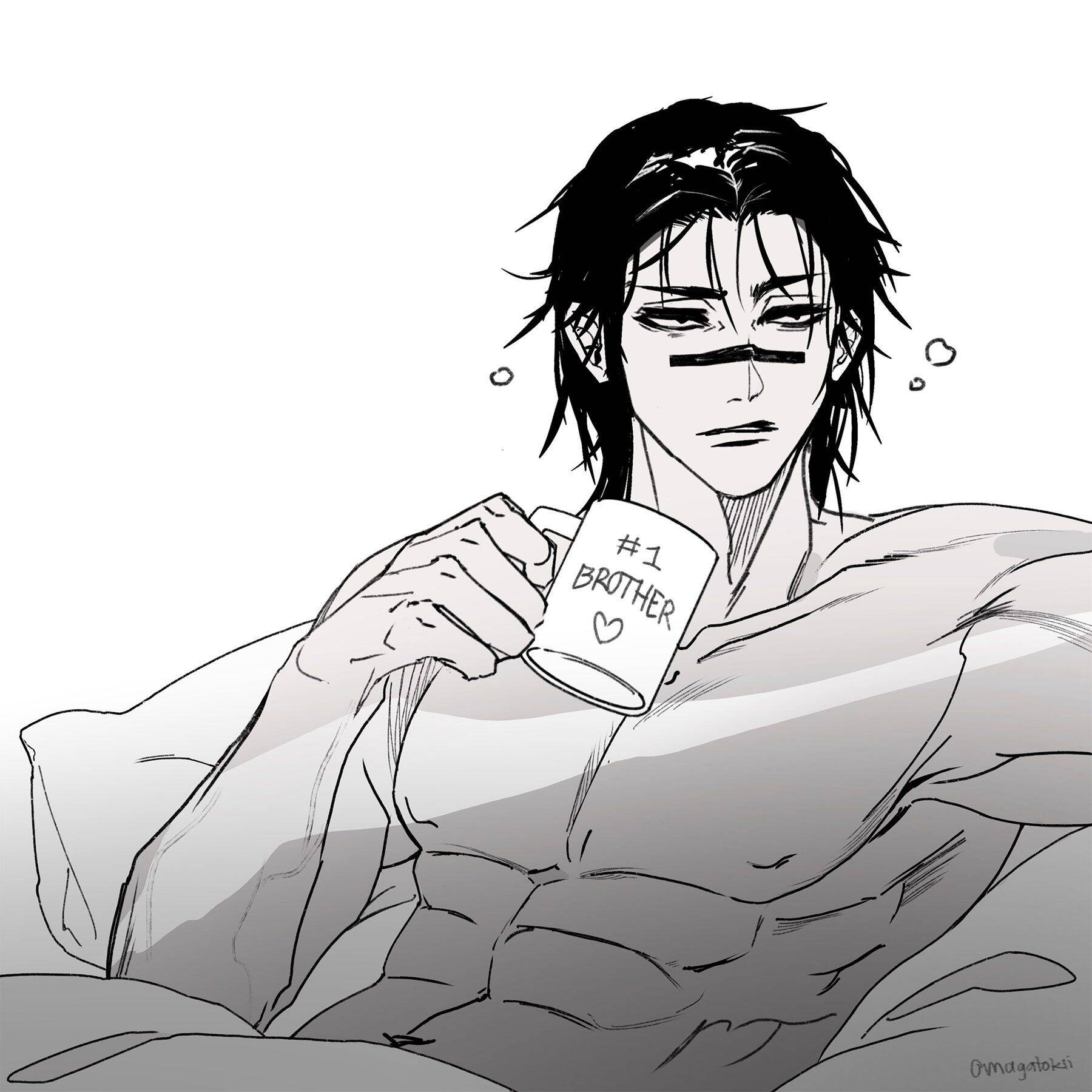 Choso pfp Profile Picture Aesthetic Anime Character with Coffee Mug