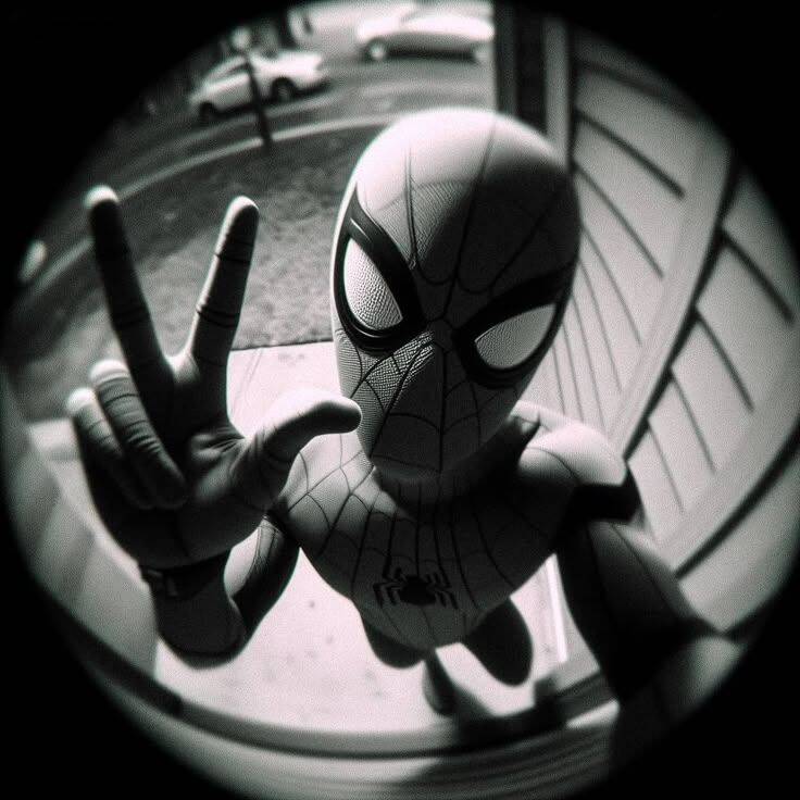 Cool pfp Profile Picture Spider Man in Black and White