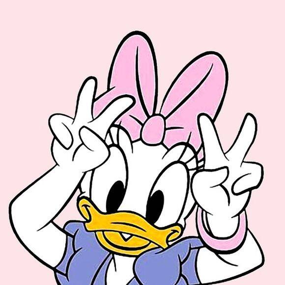 Cute Cartoon Duck pfp Profile Picture with Peace Sign