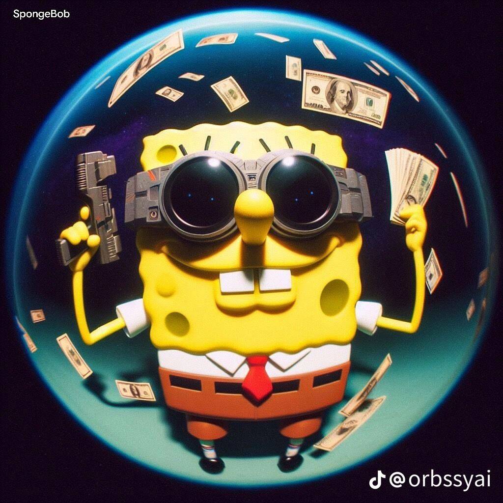 Cool pfp Profile Picture SpongeBob with Sunglasses and Money