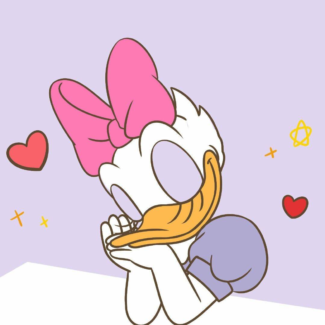 Cute Duck pfp Profile Picture with Pink Bow