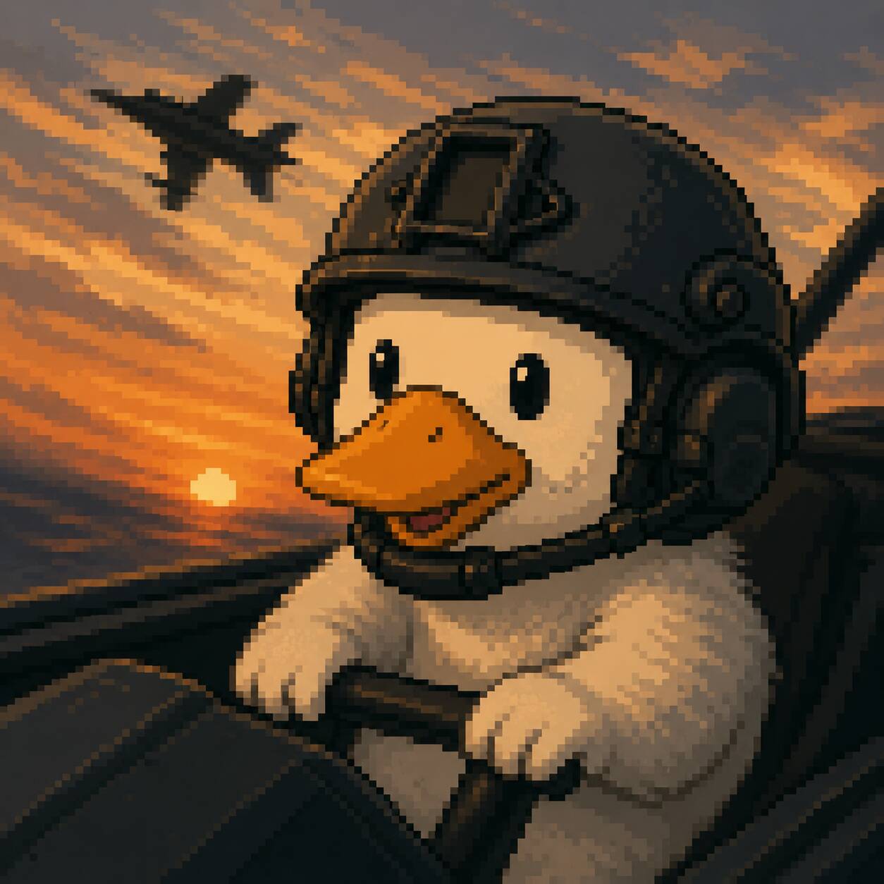 Duck pfp Profile Picture Pilot Duck in Helmet