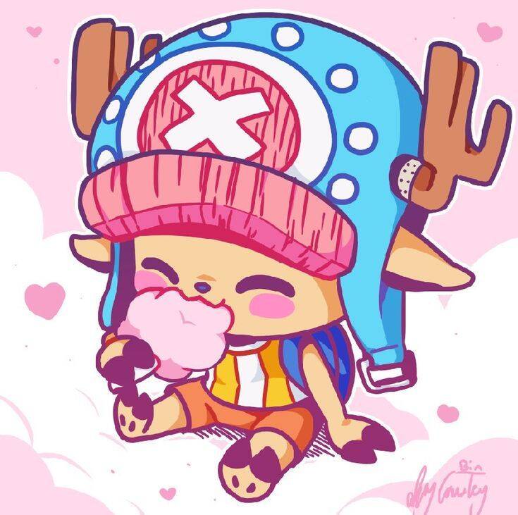 One Piece pfp Profile Picture Cute Chopper Eating Cotton Candy