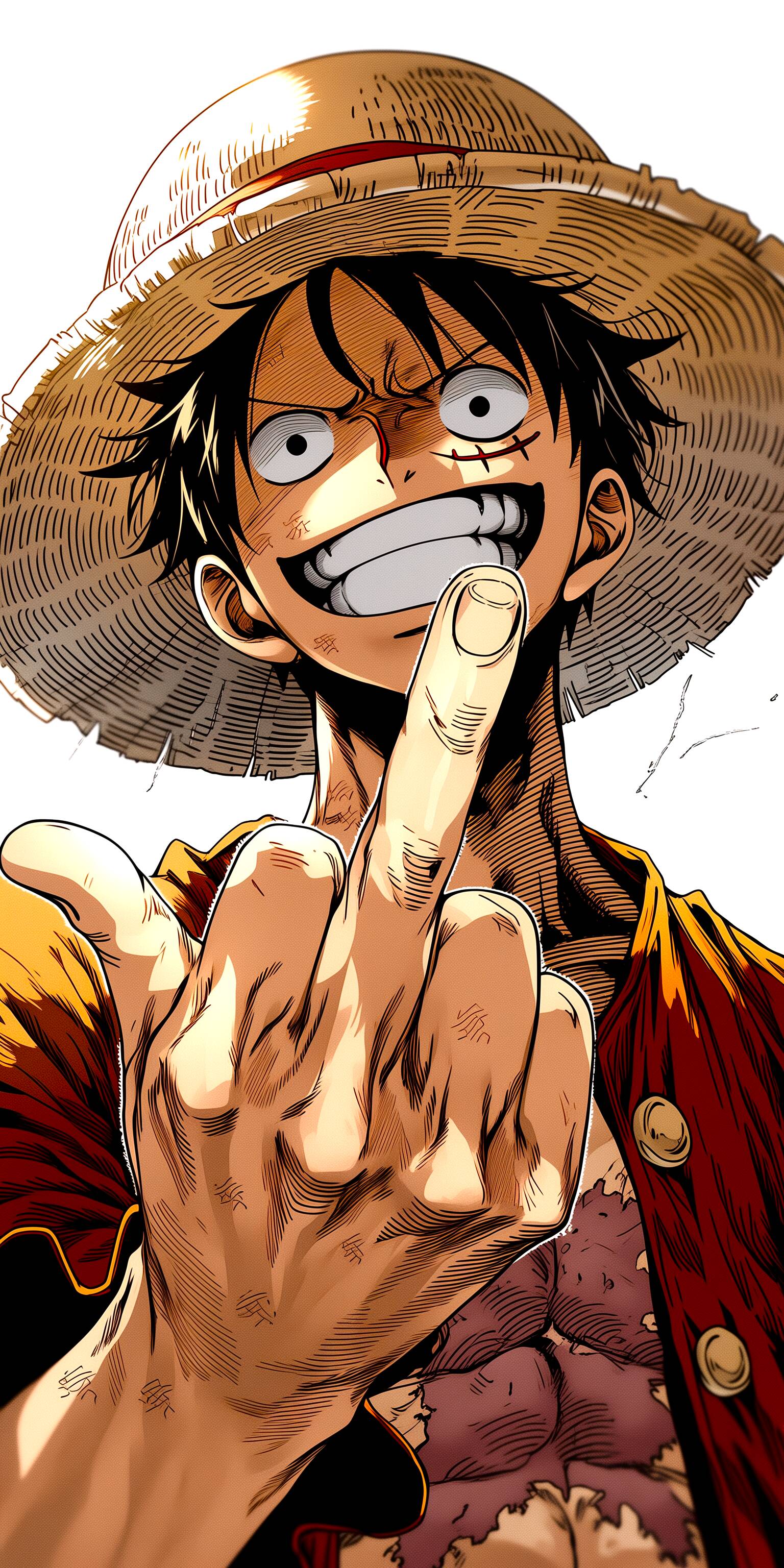 One Piece pfp Profile Picture Luffy Straw Hat Pirate Gesture