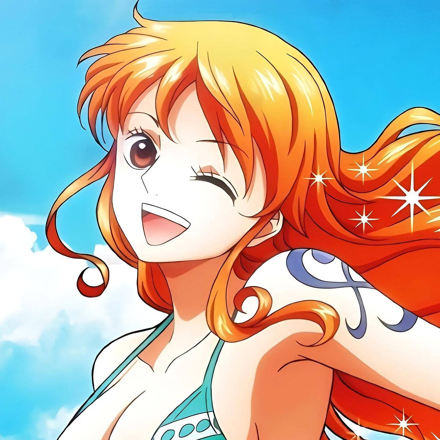 One Piece pfp Profile Picture Nami Winking with Tattoo