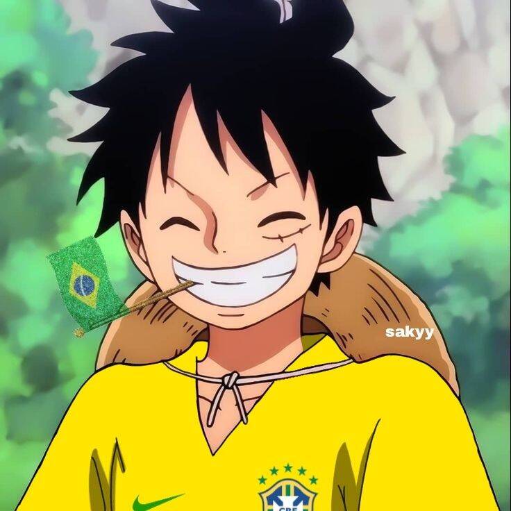 Luffy pfp Profile Picture Brazilian Jersey Smiling